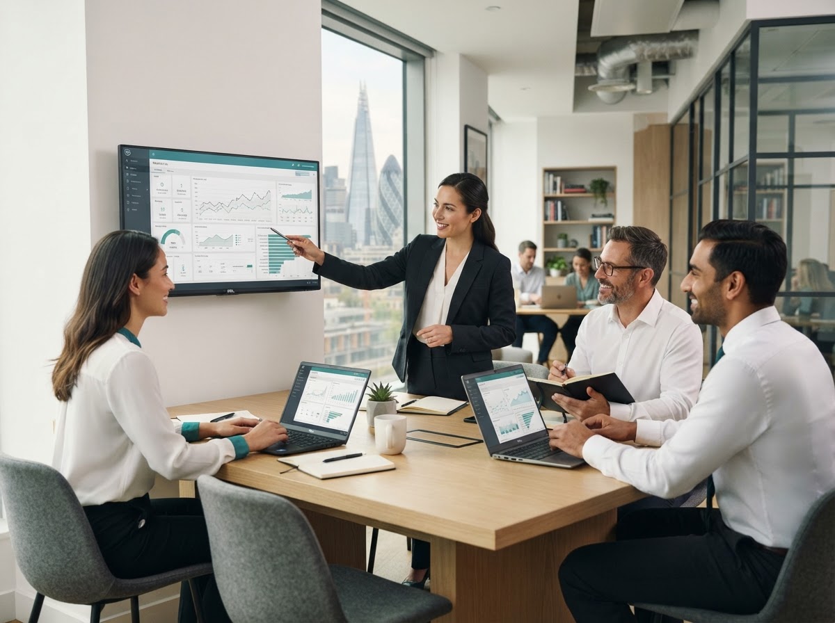 Profiting System analysts working on data-driven investment models